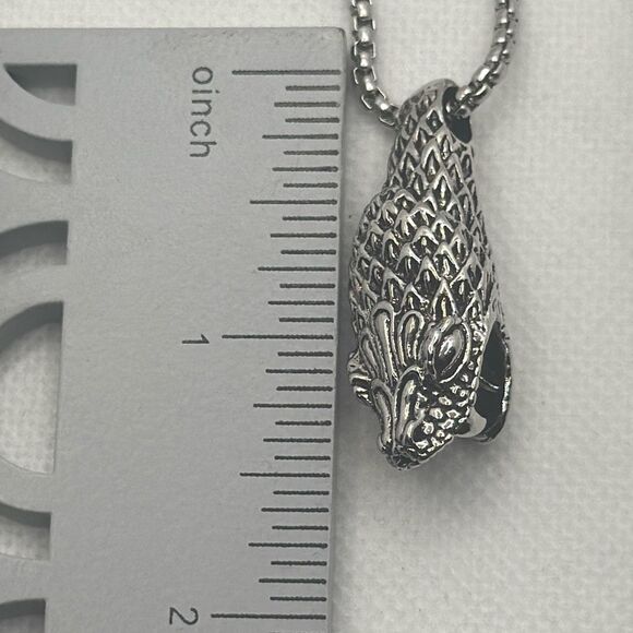 NWOT Titanium plated snake head pendant and chain - Picture 4 of 4